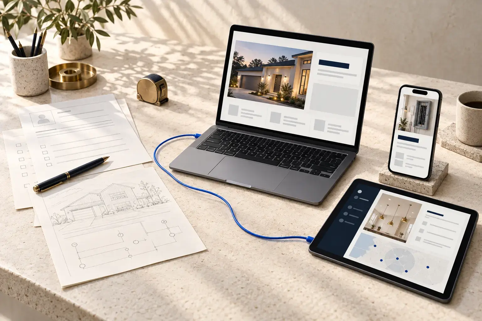 Illustrative electrical contractors website and content workflow: Give the electrical company a clear starting point.