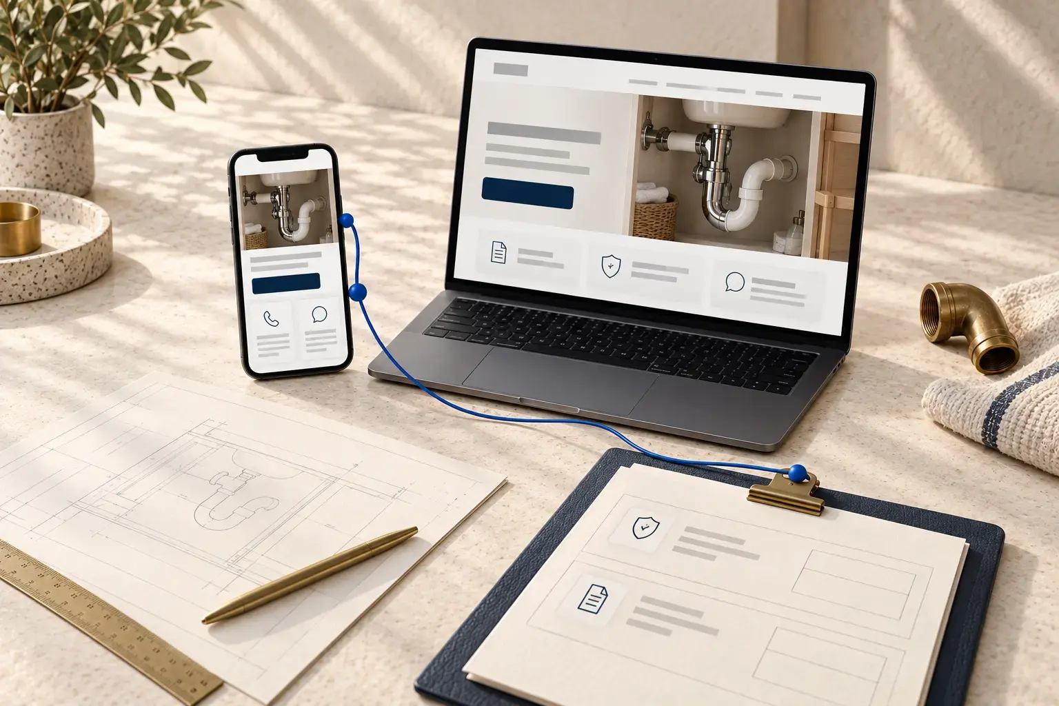 Illustrative plumbing companies website and content workflow: Test the next neighbourhood before chasing the whole region.